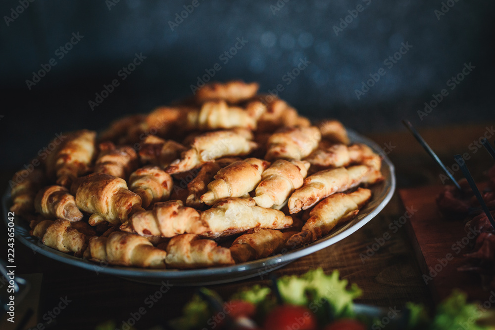 Mini croissants in a plate. Mini croissants in a plate.