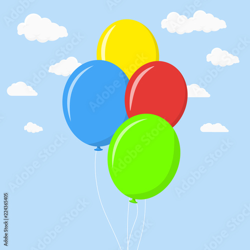Balloon in Sky Illustration Vector Icon