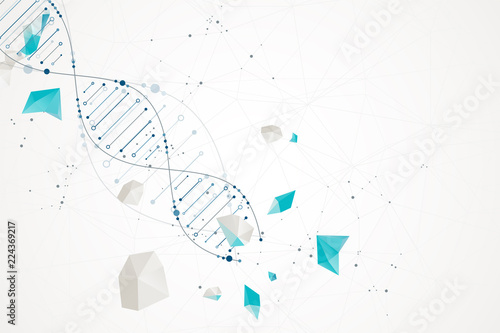 Science template, wallpaper or banner with a DNA molecules. Vector illustration.