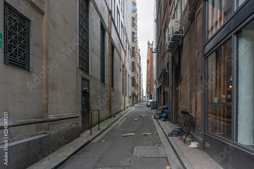 Glasgow City centre Lane with Litter