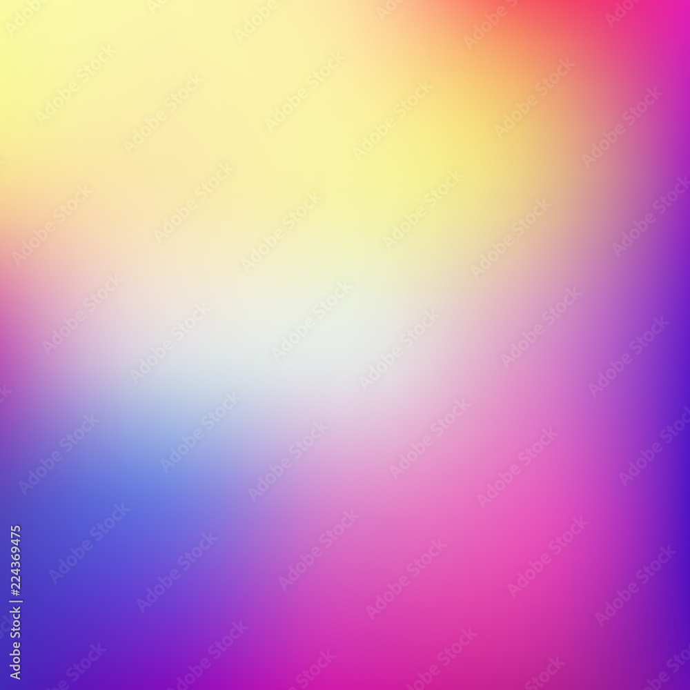 Abstract blur gradient background with trend pastel pink, purple, violet, yellow and blue colors for deign concepts, wallpapers, web, presentations and prints. Vector illustration.