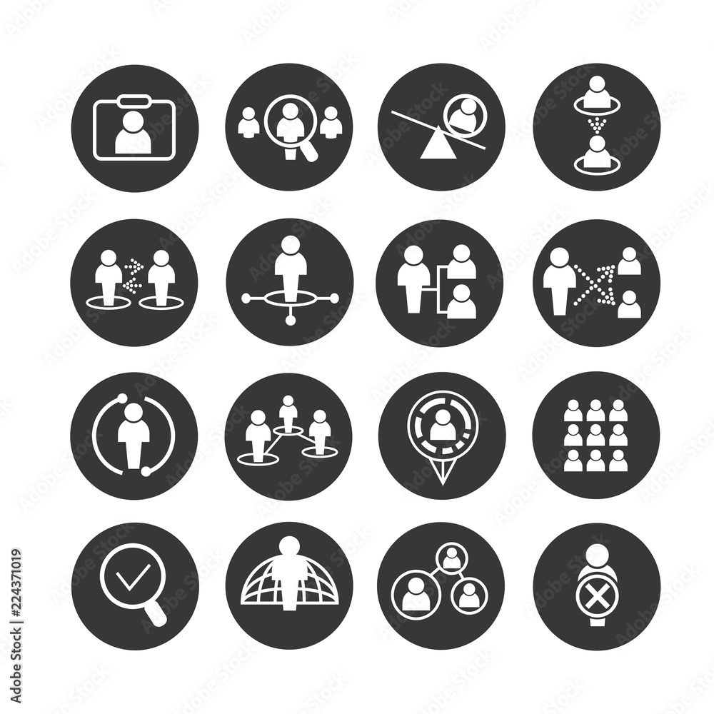 business and people icon set in circle buttons business and people icon set in circle buttons