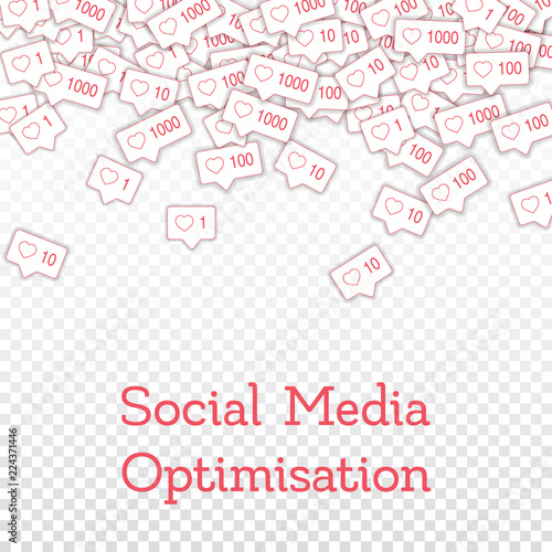 Social media icons. Social media optimisation conc