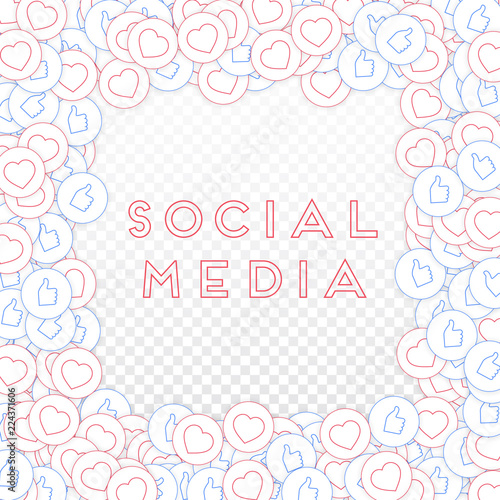 Social media icons. Social media concept. Falling 
