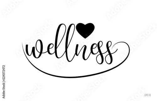 wellness typography text with love heart