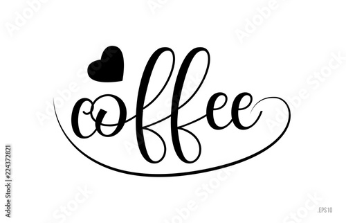 coffee typography text with love heart