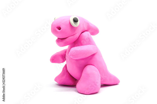play doh Parasaurolophus on white background