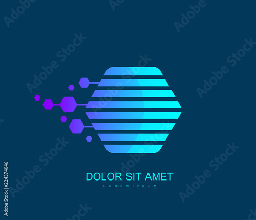 Block chain icon or logo element template. Crypto currency. Blockchain concept. Vector illustration.
