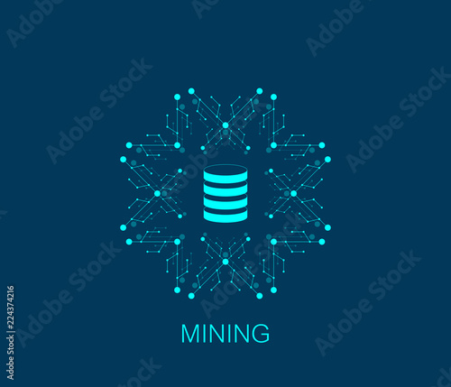 Data mining vector illustration concept, logo, icon, symbol.