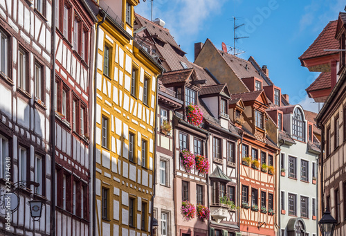 Weißgerbergasse mit Fachwerkhäusern in Nürnberg photo