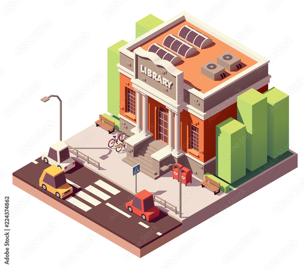 Vector isometric library building
