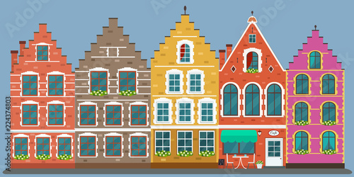 Set of european colorful old houses © Svetlana
