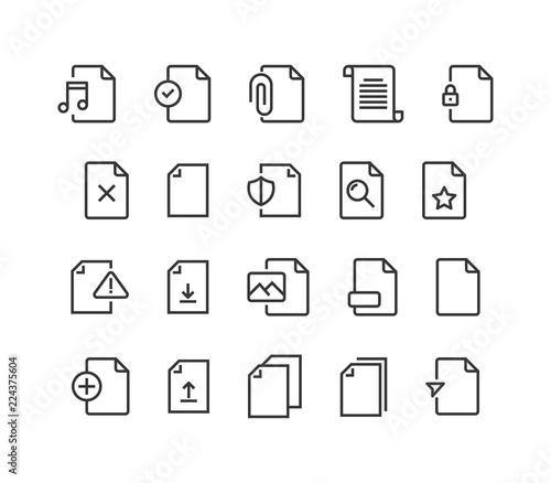 Simple Set of Document Vector Line Icons. Contains such Icons as Bureaucracy, Batch Processing, Accept, Decline Document and more. Editable Stroke. 48x48 Pixel Perfect.