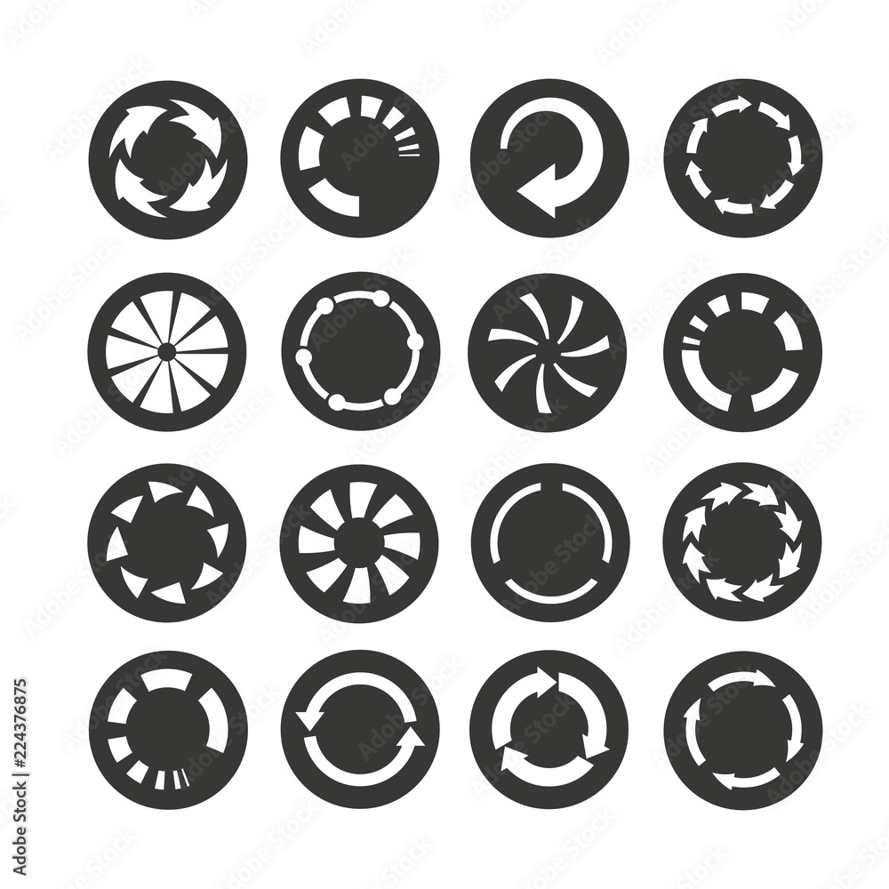 loading icon, progress indicator set in circle buttons loading icon, progress indicator set in circle buttons