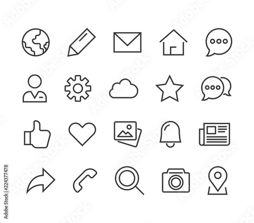 Set General Icons Editable Stroke. 48x48 Pixel Perfect. Vector