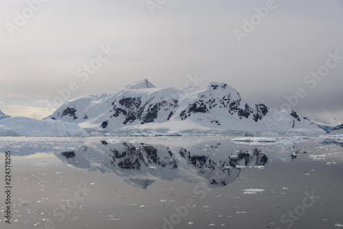 Antarctic landscape with reflection