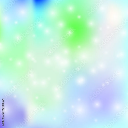 Vector Northern Lights Abstract Background with Snowfall.