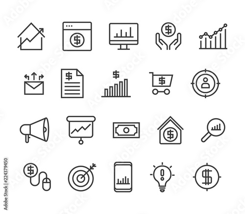 Set of Marketing Money Business  Editable Stroke. 48x48 Pixel Perfect.