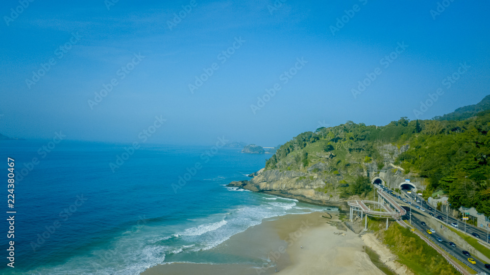 Obraz premium Aerial view of the beach in sunny day