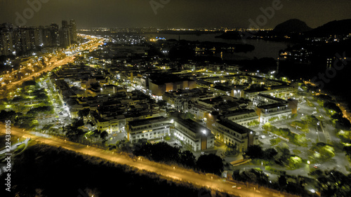 Aerial view of Rio de Janeiro city at night