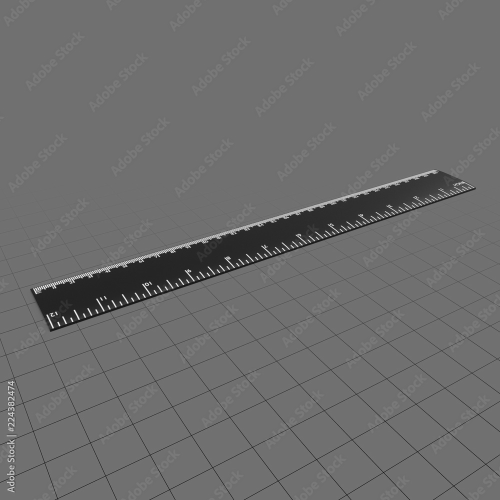 Plain drafting ruler Stock 3D asset