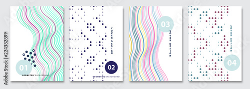 Cover templates set, vector geometric abstract background. Flyer, presentation, brochure, banner, poster design.