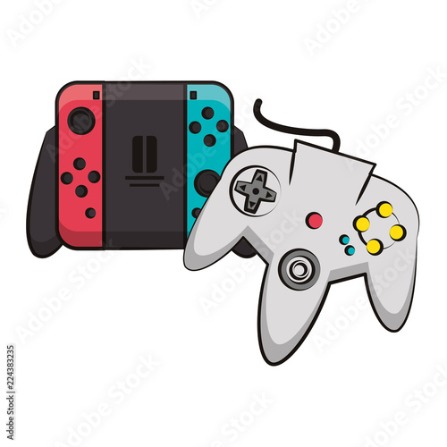 Set of modern gamepads