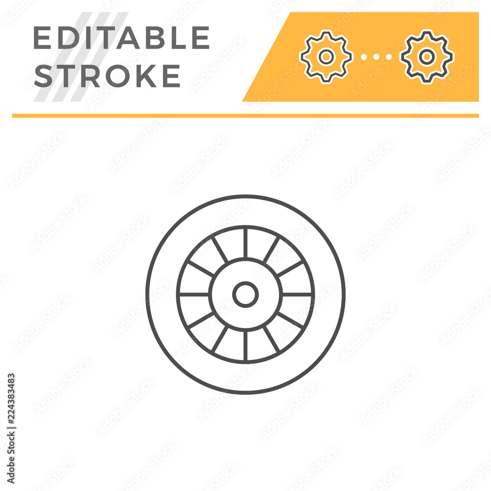Motorcycle wheel line icon Motorcycle wheel line icon