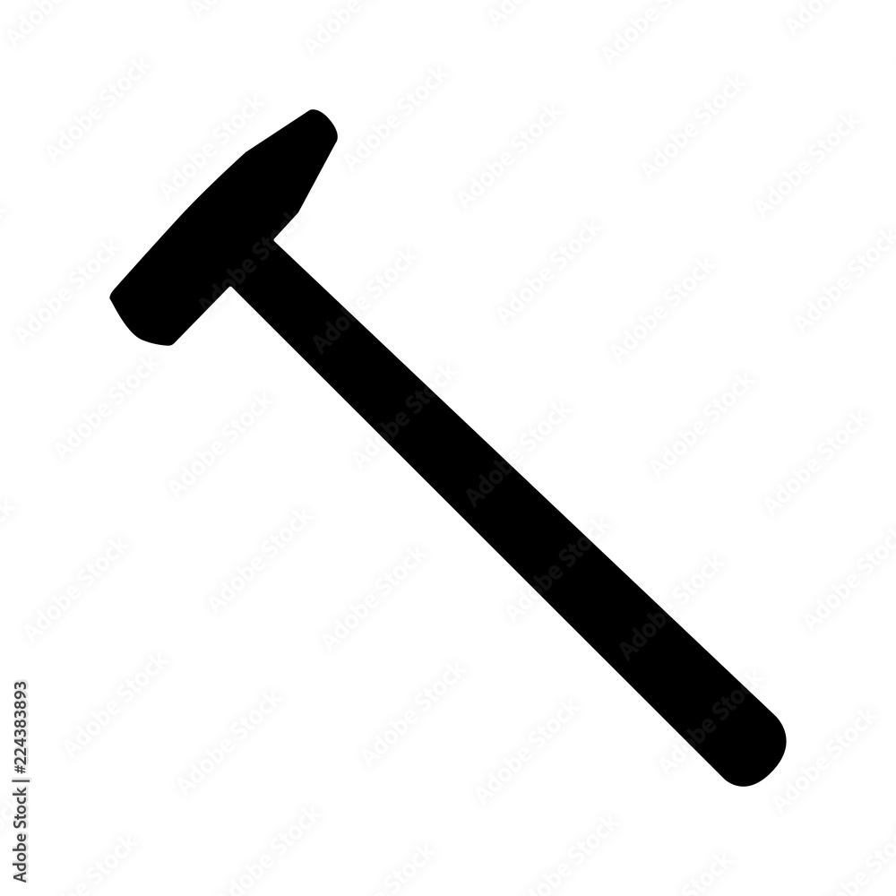 hammer silhouette isolated on white background vector illustration hammer silhouette isolated on white background vector illustration