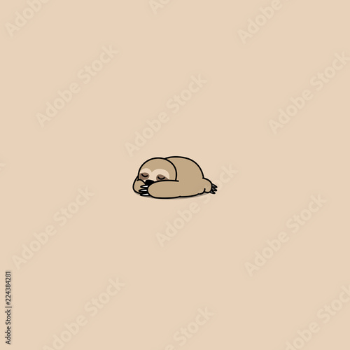 Cute sloth sleeping icon, vector illustration