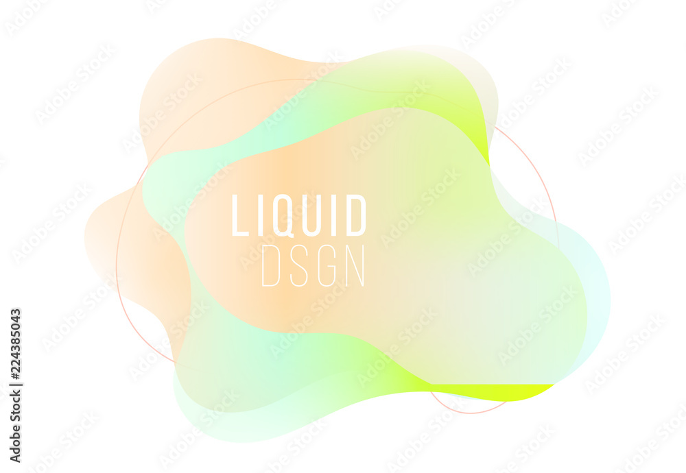 Abstract liquid shapes design. Colorful fluids design.