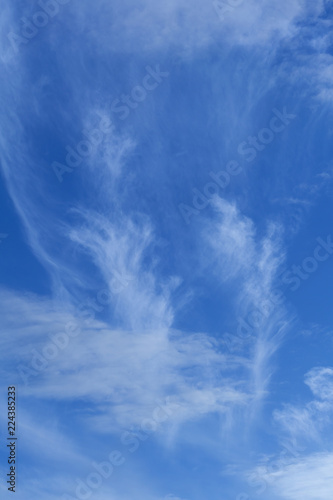 celestial background - blue day sky with white cirrus clouds