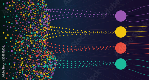 Abstract colorful big data information sorting visualization, innovative big data analysis diagram