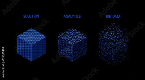 Analysis of Information. Data mining visualization. Abstract digital sorting information. Binary code algorithms. Vector technology background.