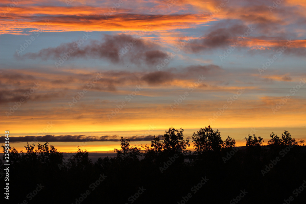 Beautiful autumn dawn before sunrise Beautiful autumn dawn before sunrise