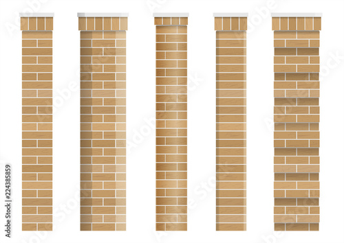 Set of textures of brick classical columns