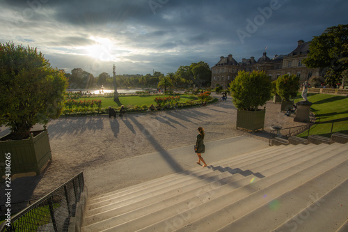 Sunset in the Luxembourg gardens
