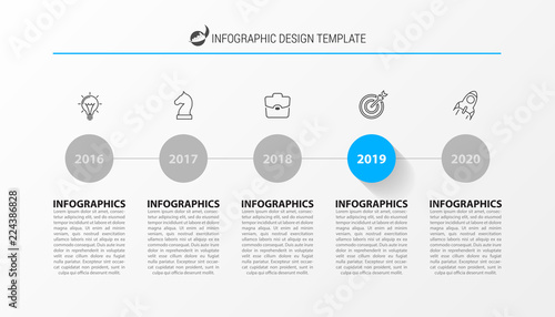 Infographic design template. Timeline concept with 5 steps
