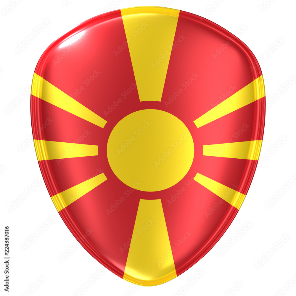 Obraz premium 3d rendering of a Macedonia flag icon.