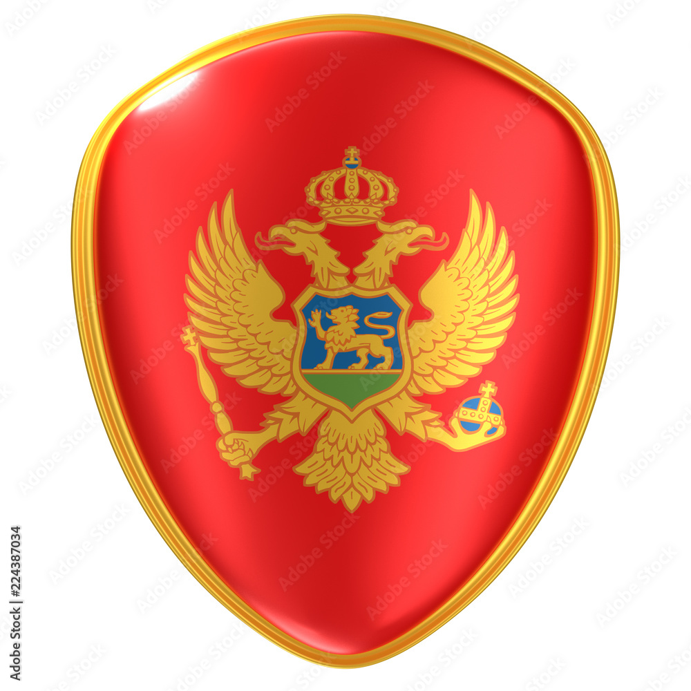 3d rendering of a Montenegro flag icon. 3d rendering of a Montenegro flag icon.
