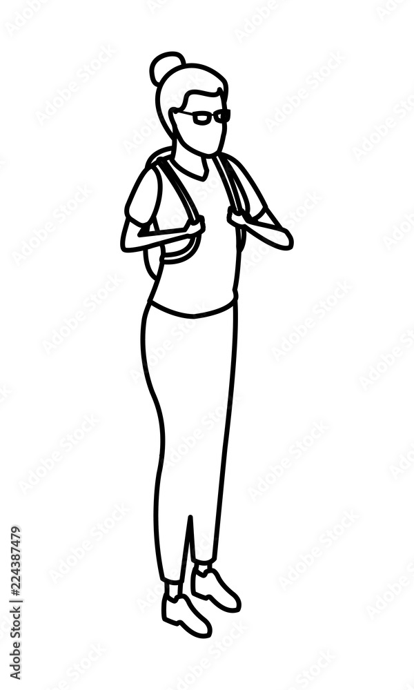 Woman with backpack avatar Woman with backpack avatar