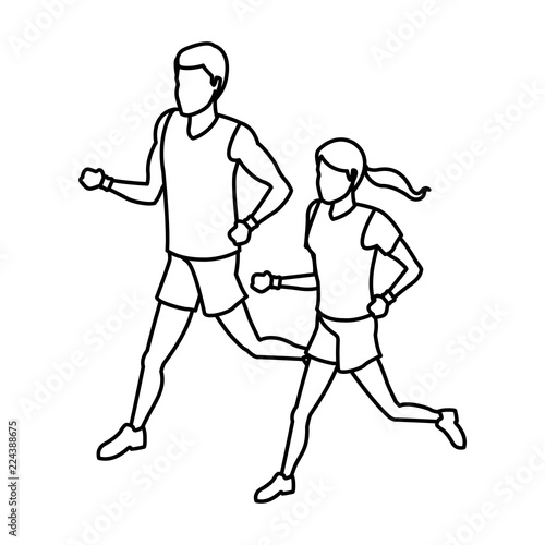 Fitness couple running avatar © Jemastock