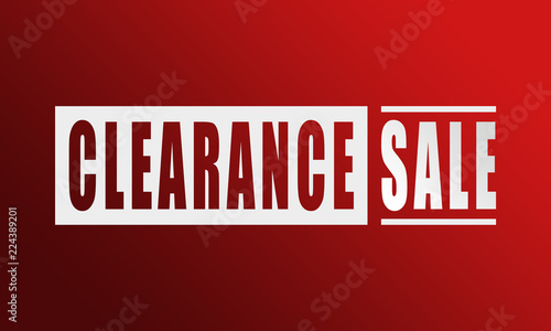 Clearance Sale - neat white text written on red background