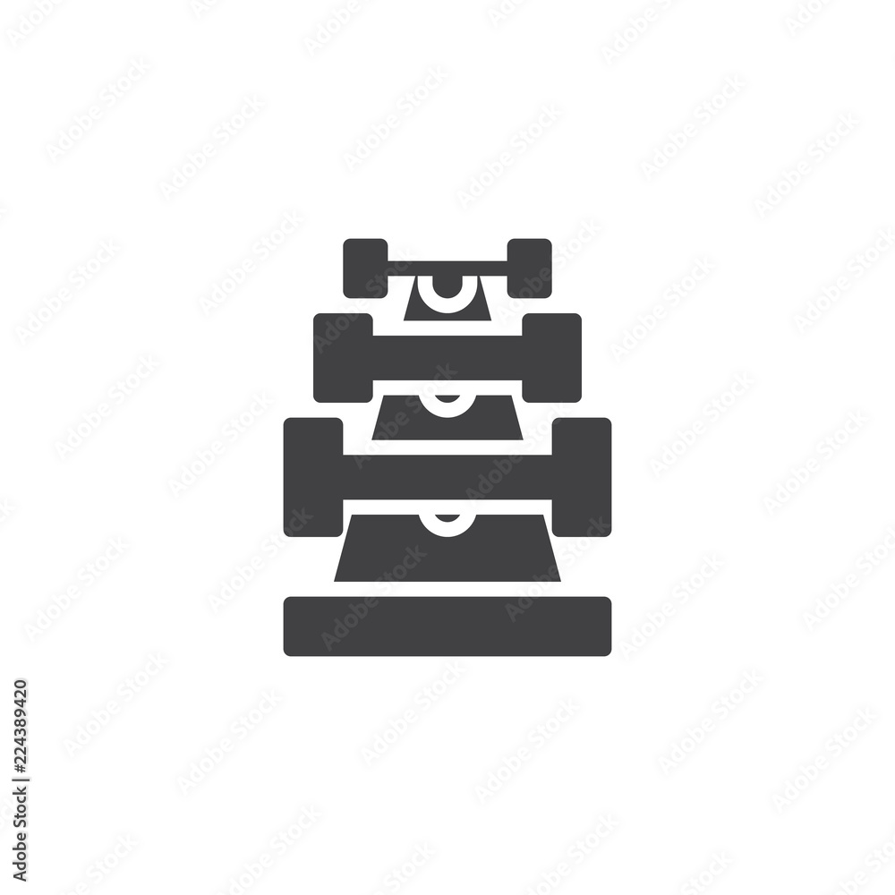 Dumbbells for gym vector icon. filled flat sign for mobile concept and web design. fitness barbell simple solid icon. Symbol, logo illustration. Pixel perfect vector graphics Dumbbells for gym vector icon. filled flat sign for mobile concept and web design. fitness barbell simple solid icon. Symbol, logo illustration. Pixel perfect vector graphics
