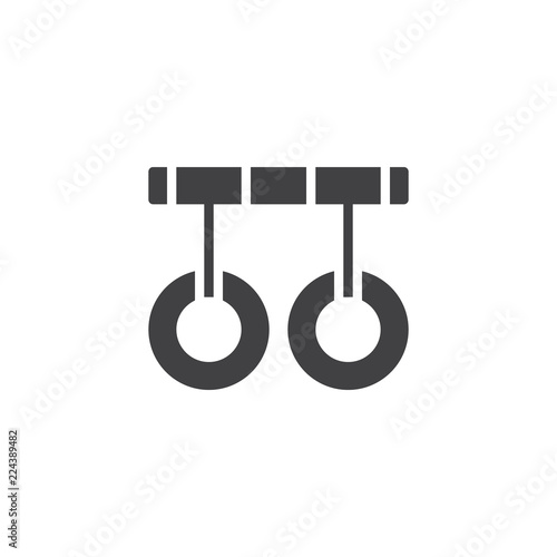 Gymnastic rings vector icon. filled flat sign for mobile concept and web design. Sports equipment simple solid icon. Symbol, logo illustration. Pixel perfect vector graphics
