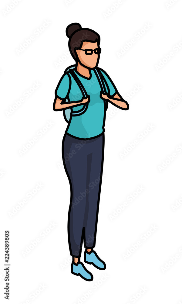 Woman with backpack avatar Woman with backpack avatar