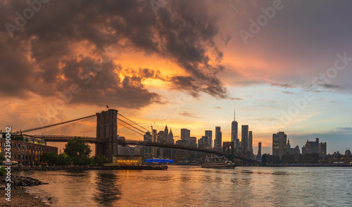 View to Manhattan Skyline form Brooklyn Bridge Park © elena_suvorova