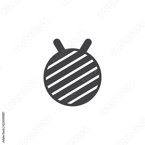 Fitness ball vector icon. filled flat sign for mobile concept and web design. rubber gym ball simple solid icon. Symbol, logo illustration. Pixel perfect vector graphics