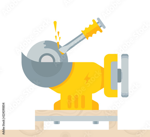 Vector illustration of the Bench Grinder