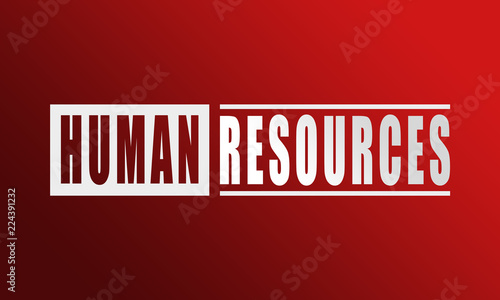 Human Resources - neat white text written on red background